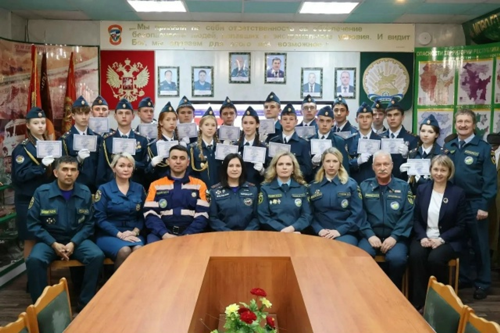 Кадеты Уфимского района успешно сдали экзамен в центре МЧС