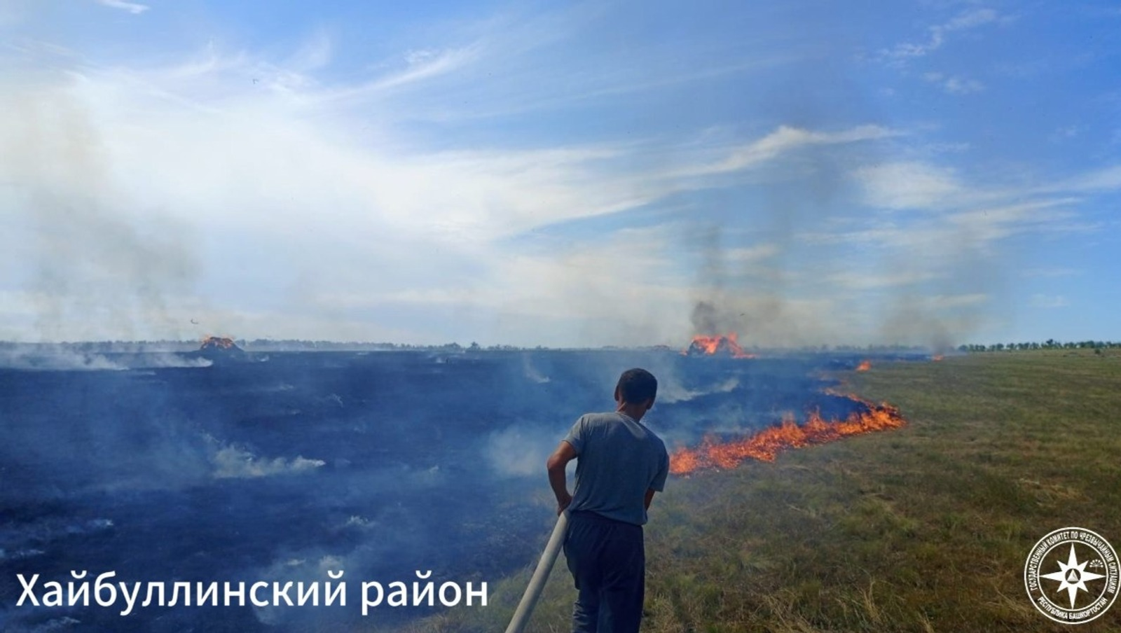 В Башкирии в двух районах зафиксированы загорания сухой растительности