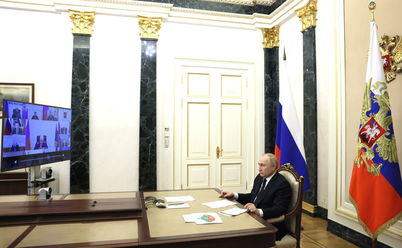 Владимир Путин провёл совещание по мерам, принимаемым после теракта в «Крокусе»