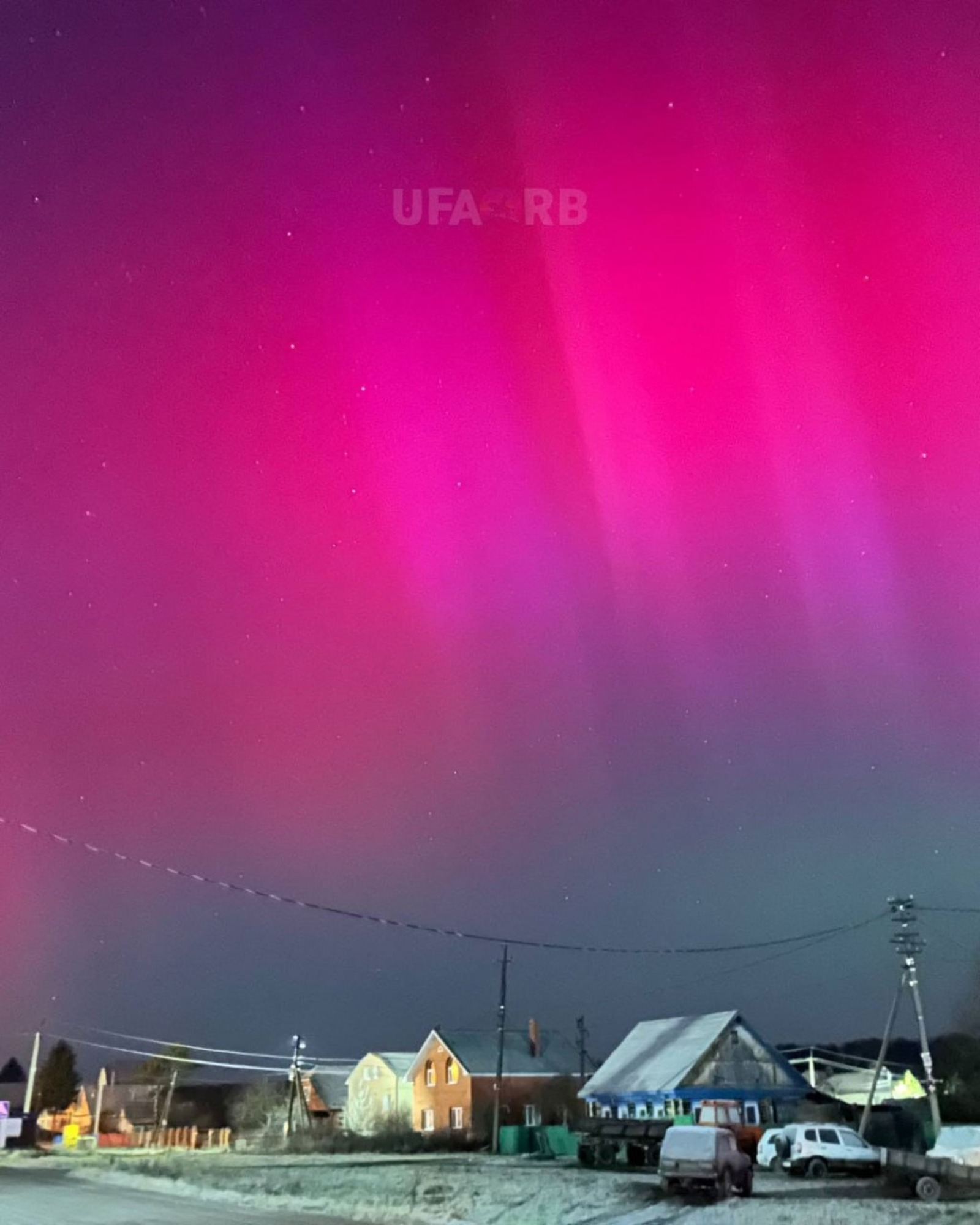 Жители Башкирии вновь наблюдали северное сияние