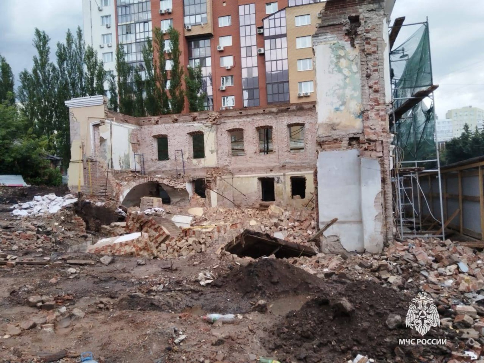 В Уфе обрушилась часть исторического здания усадьбы Душиных