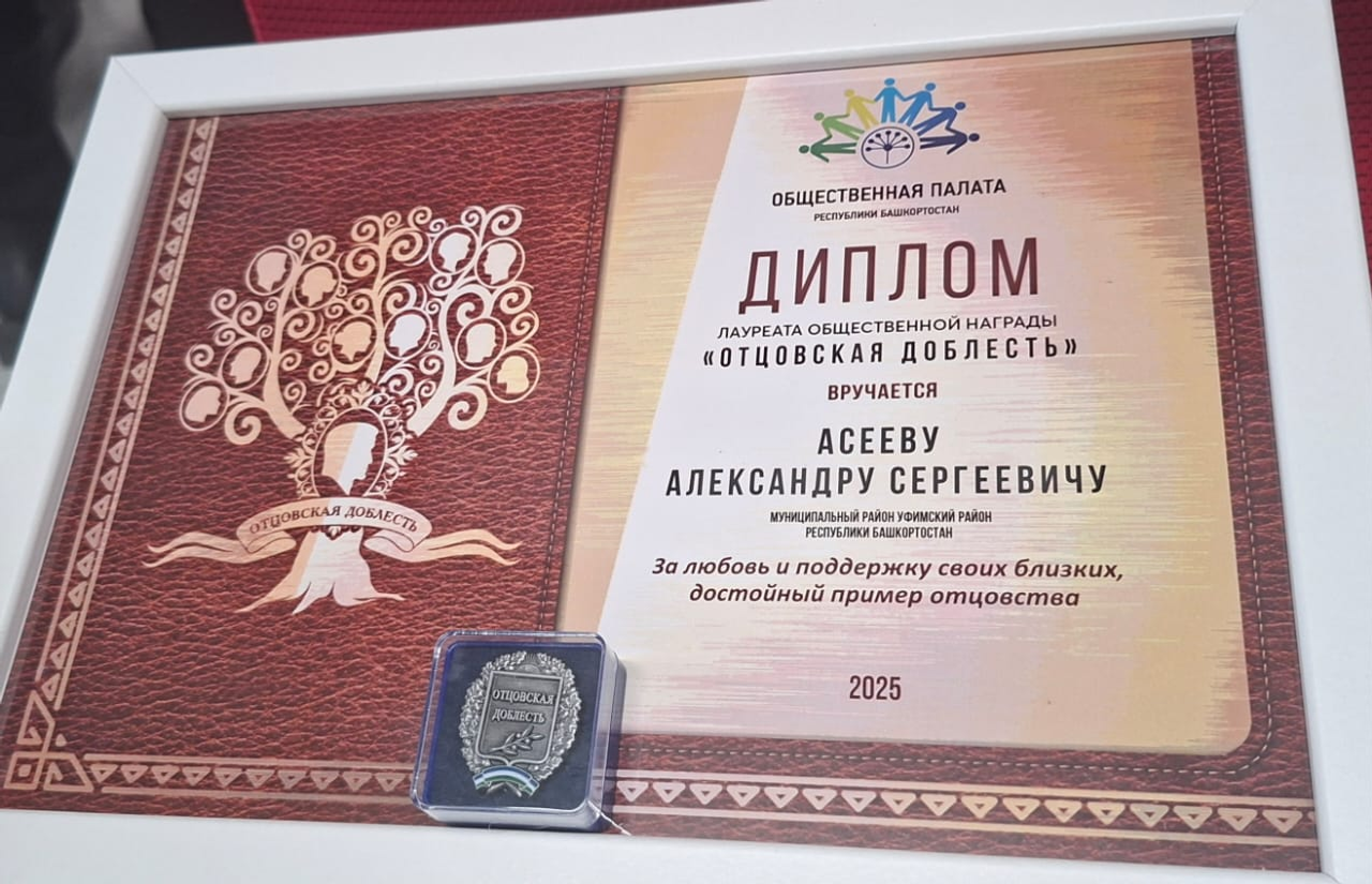 Боец Александр Асеев из Уфимского района получил награду «Отцовская доблесть»