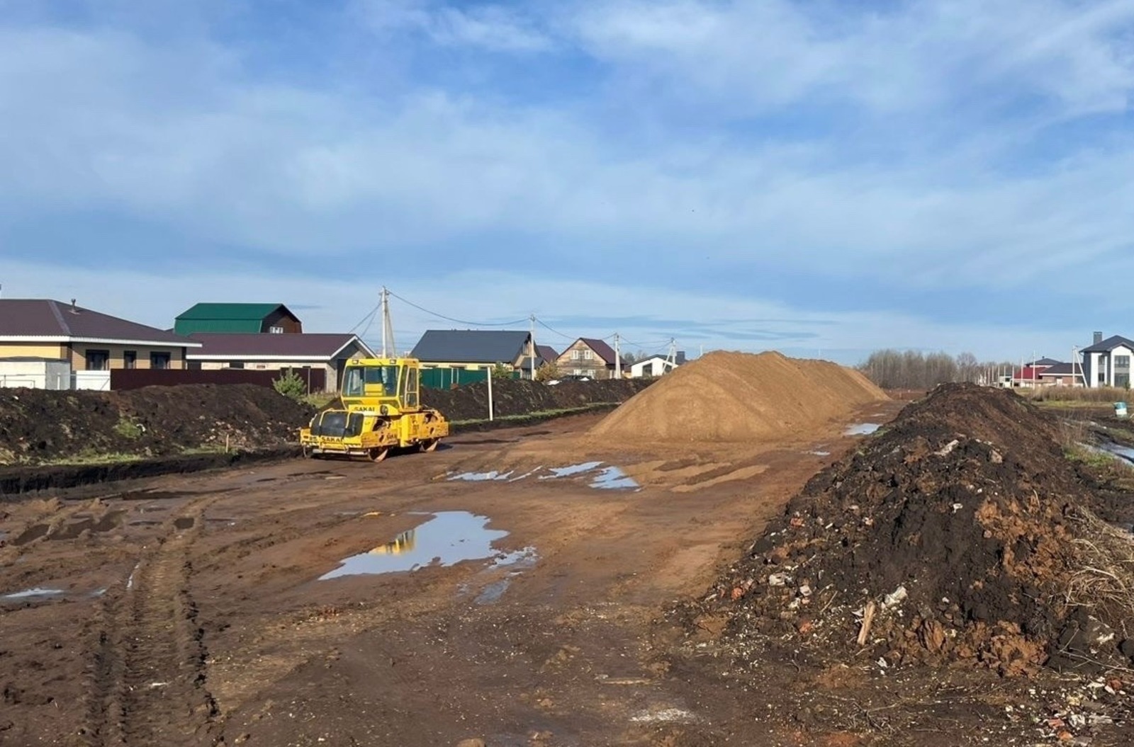 В Елкибаево под Уфой началось строительство новой дороги
